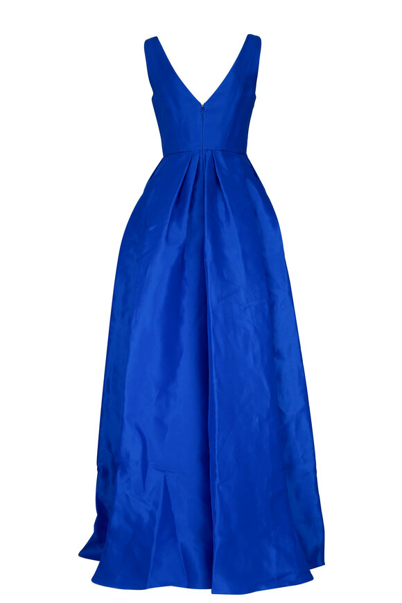 Carolina Herrera - Embroidered Royal Blue Gown 