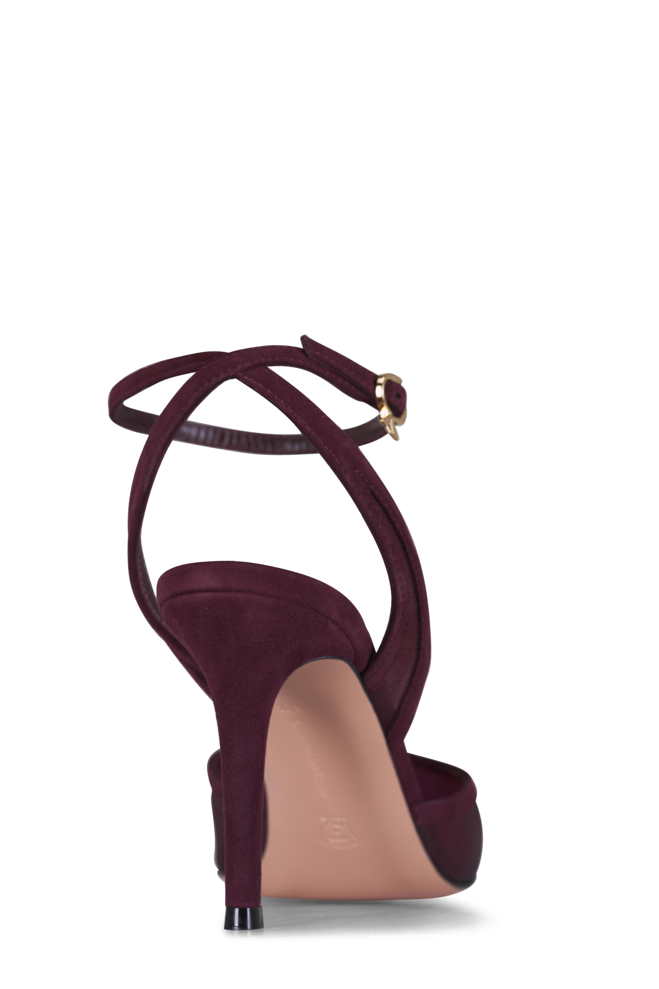 Gianvito Rossi - Dorotea D'orsay Burgundy Ankle Strap Pump, 85mm