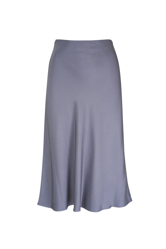 Michael Kors Collection - Slate Satin Charmeuse Bias Midi Skirt