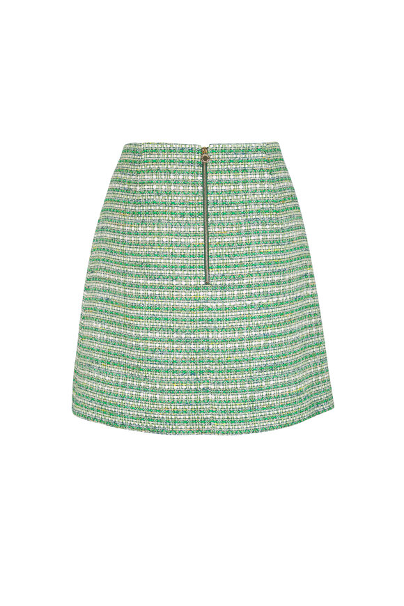 Carolina Herrera Green Multicolor Tweed Mini Skirt - view 5