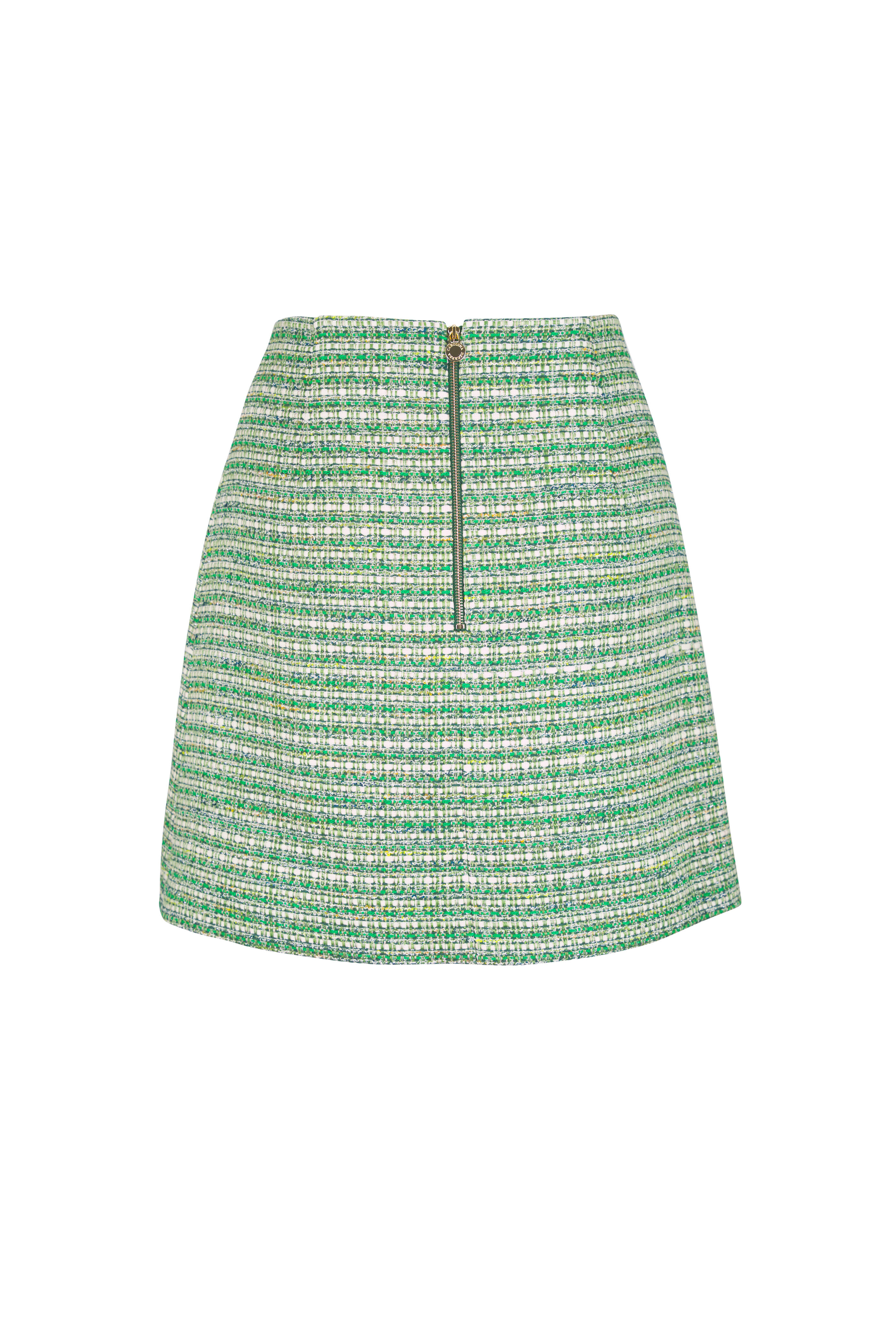 Carolina Herrera - Multicolor Green Tweed Mini Skirt - view 3