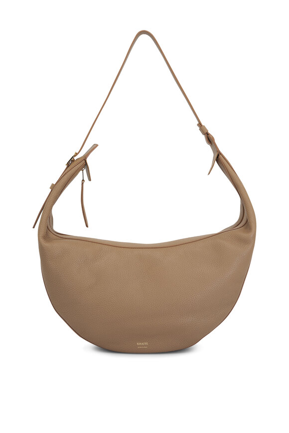 Khaite - Augustina Hazelnut Leather Hobo Bag 