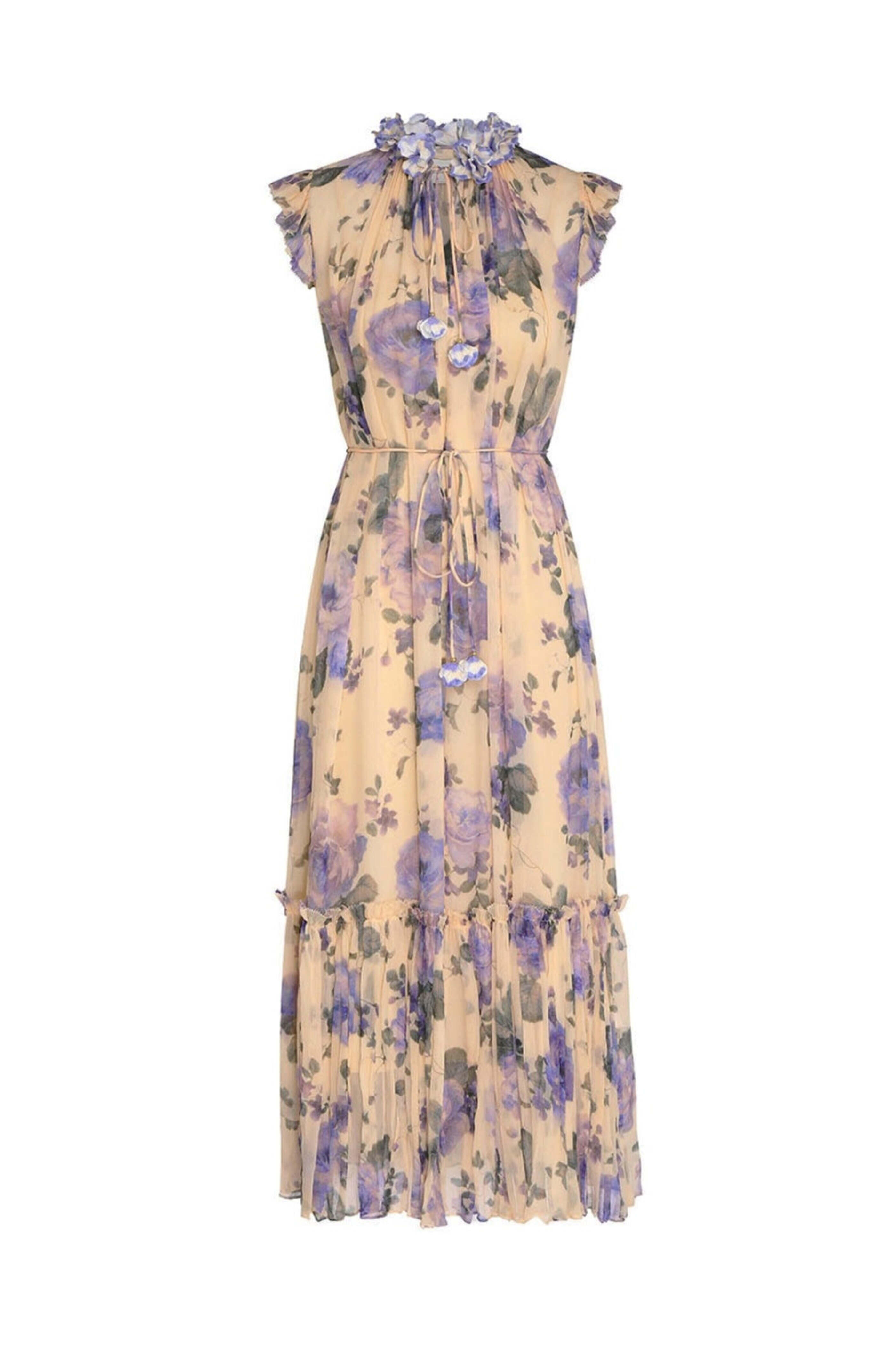 Zimmermann - Blue Floral Lyrical Flutter Dress | Mitchell Stores