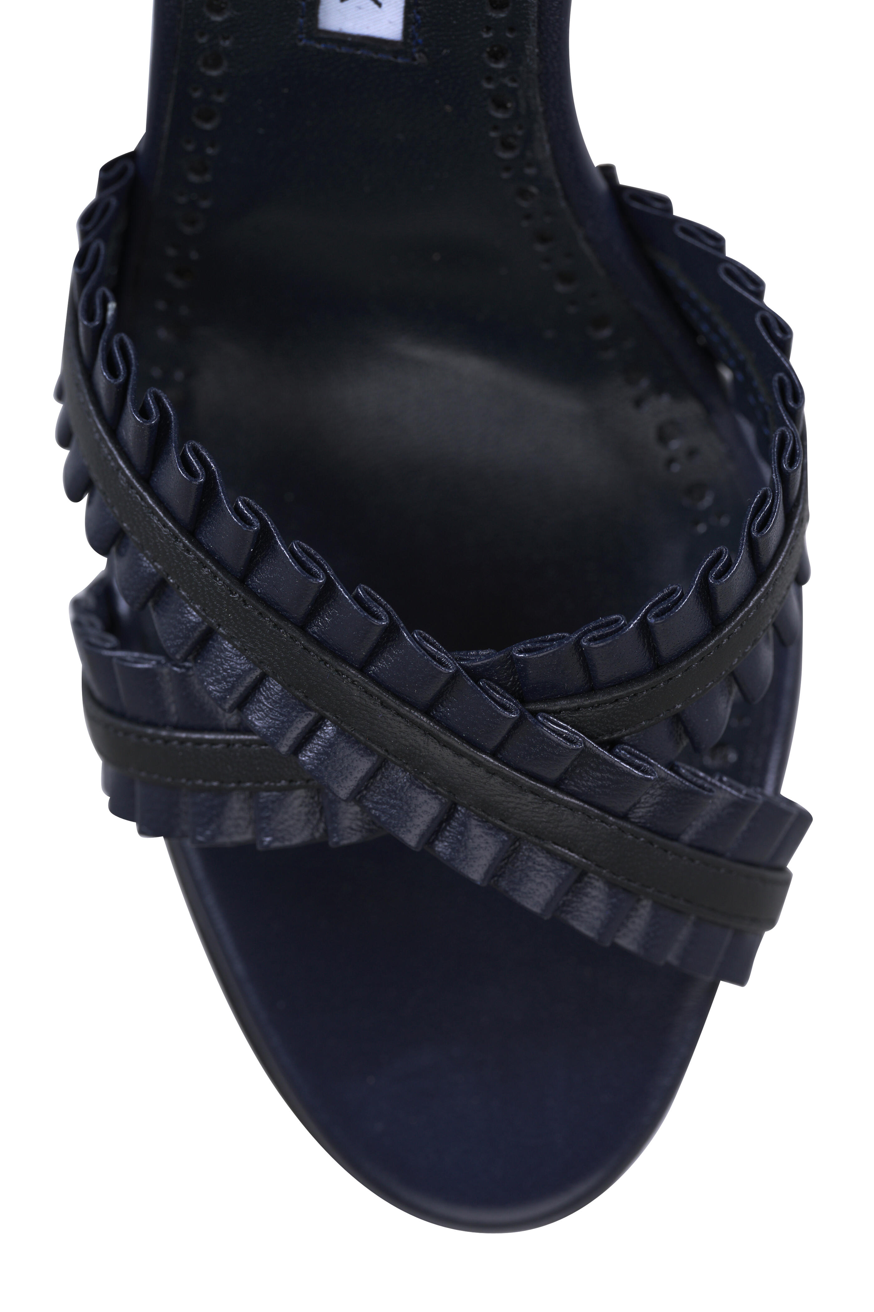 Manolo Blahnik - Volusan Navy Leather Slingback, 70mm - view 8