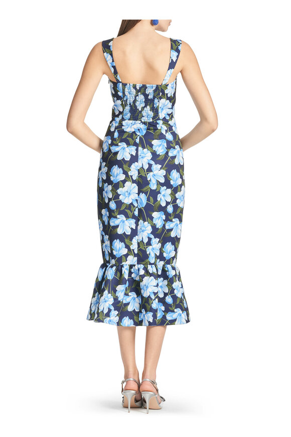 Sachin Babi Laura Ocean Blue Magnolia Floral Midi Dress - view 3