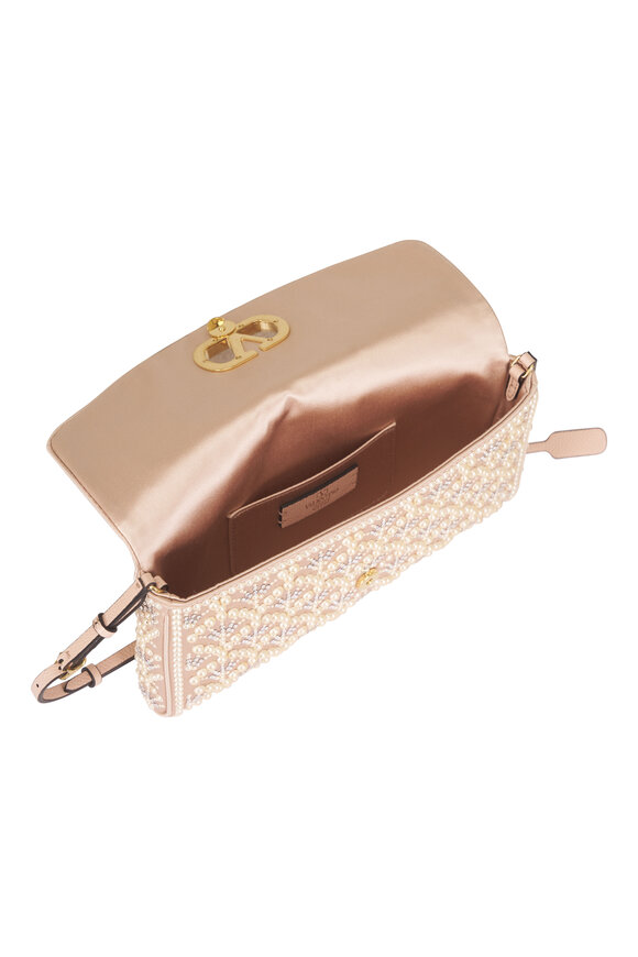 Valentino Garavani Small Devain Pearl & Rhinestone Shoulder Bag - view 5