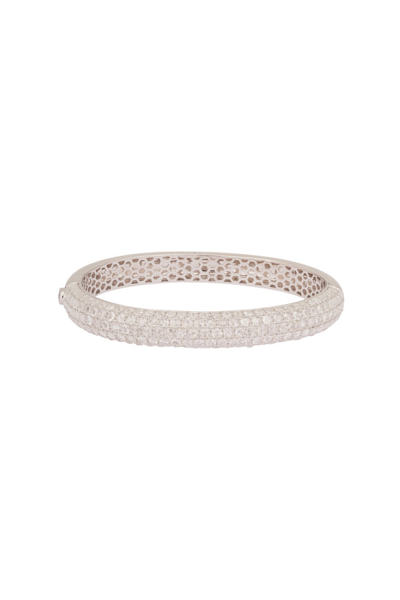 Sutra 18k White Gold Diamond Bangle - view 1