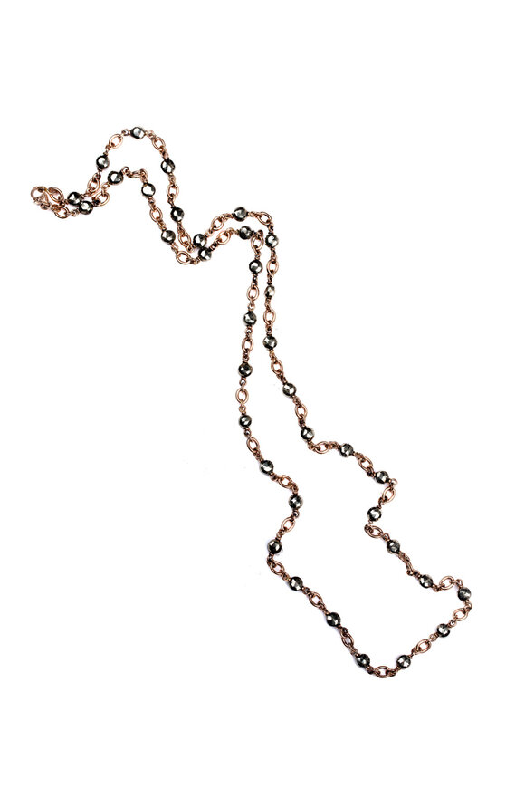 Sylva & Cie - 14K Rose Gold Pyrite Bead Necklace