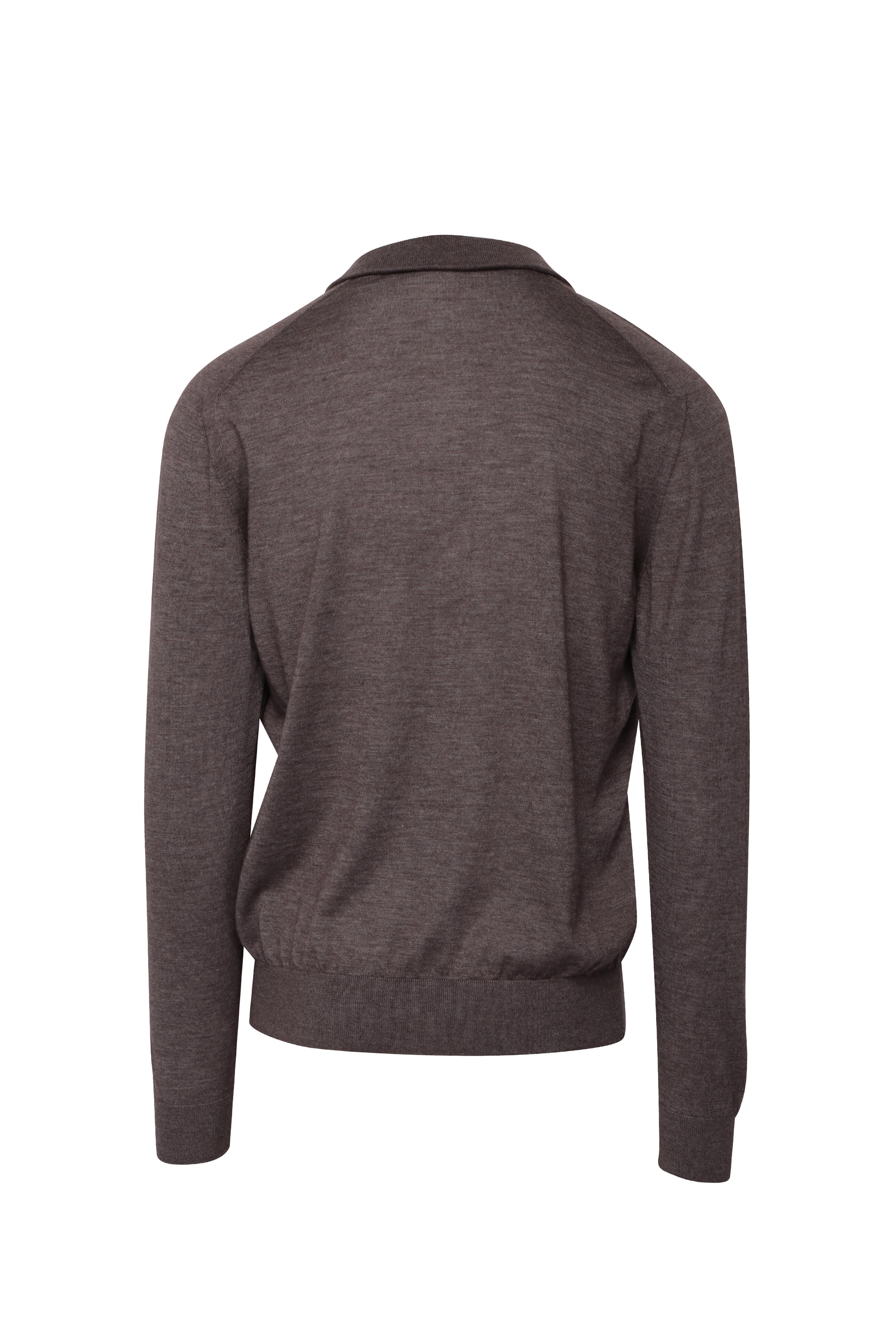 Cesare Attolini - Brown & Tan Quarter Zip Sweater