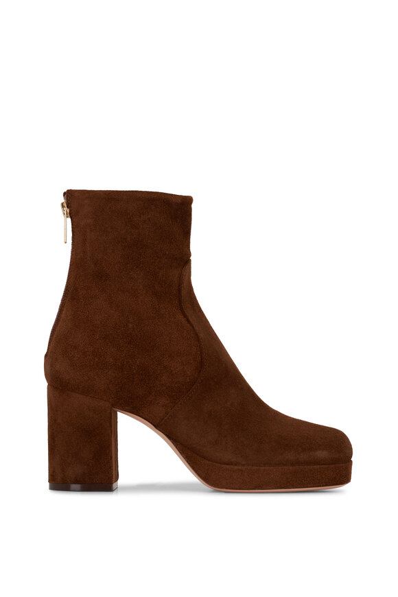 AGL - Betty Brown Suede Platform Ankle Boot, 80mm