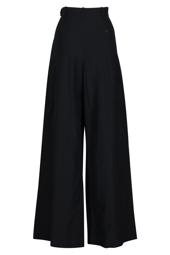 Ralph Lauren Vannesa Black Cotton Poplin Full Length Pant - view 2