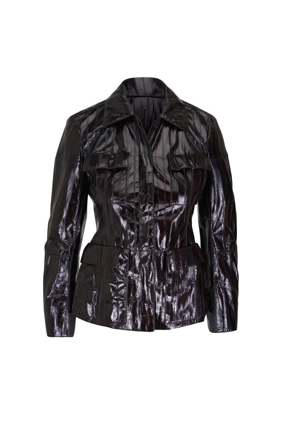 Akris Kimia Coffee Leather Jacket - view 1