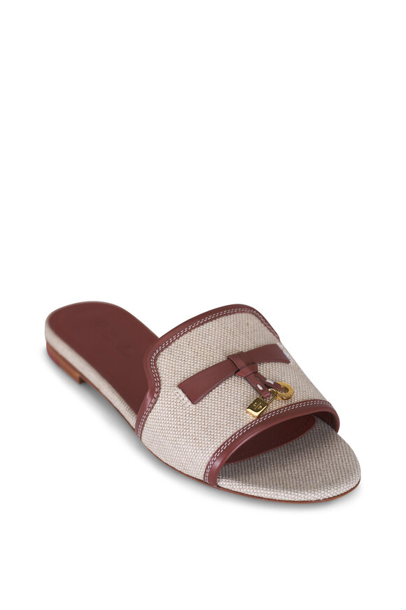 Loro Piana Summer Charms Natural & Caramel Flat Sandal - view 1