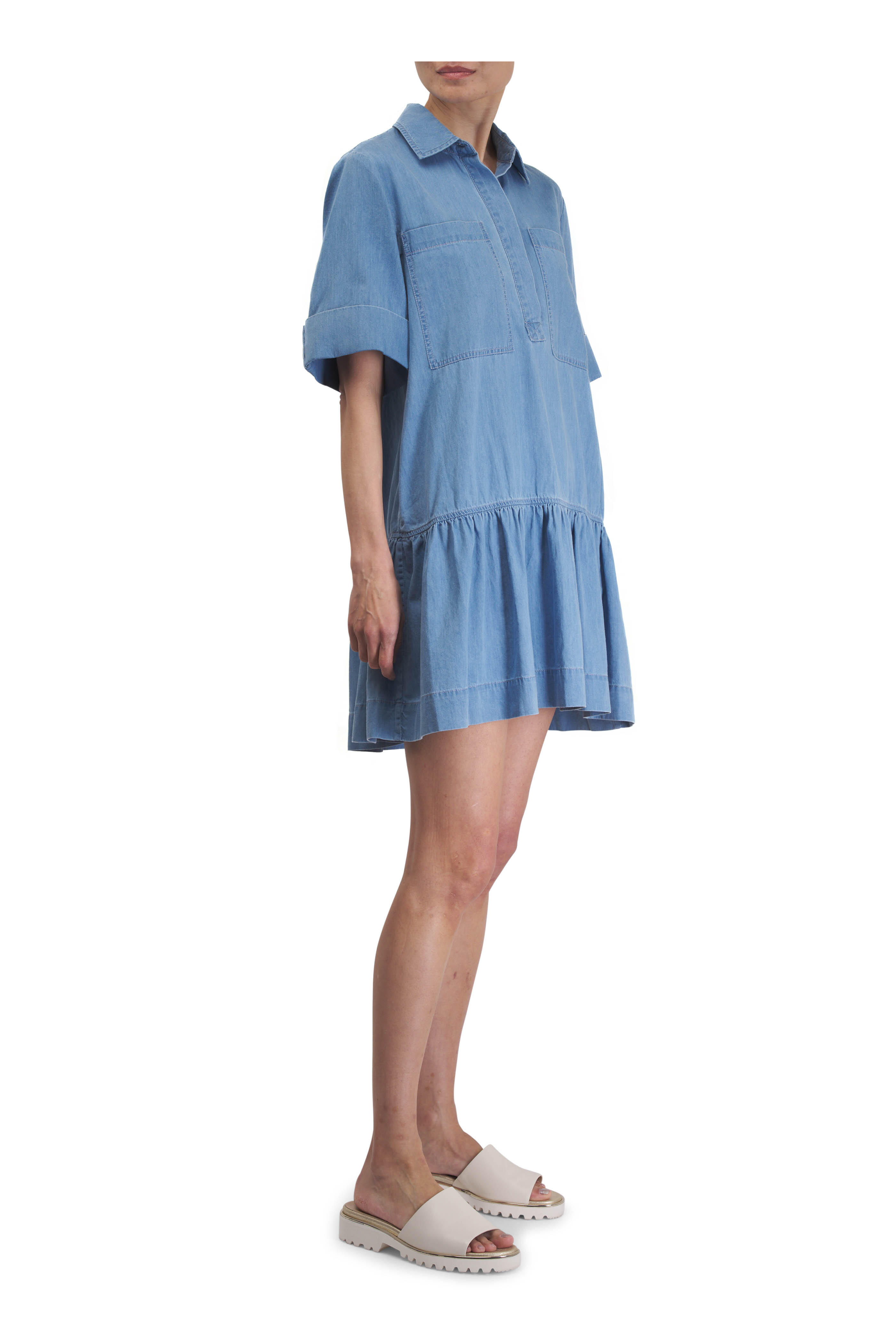 Simkhai - Cris Stratus Blue Chambray Mini Dress