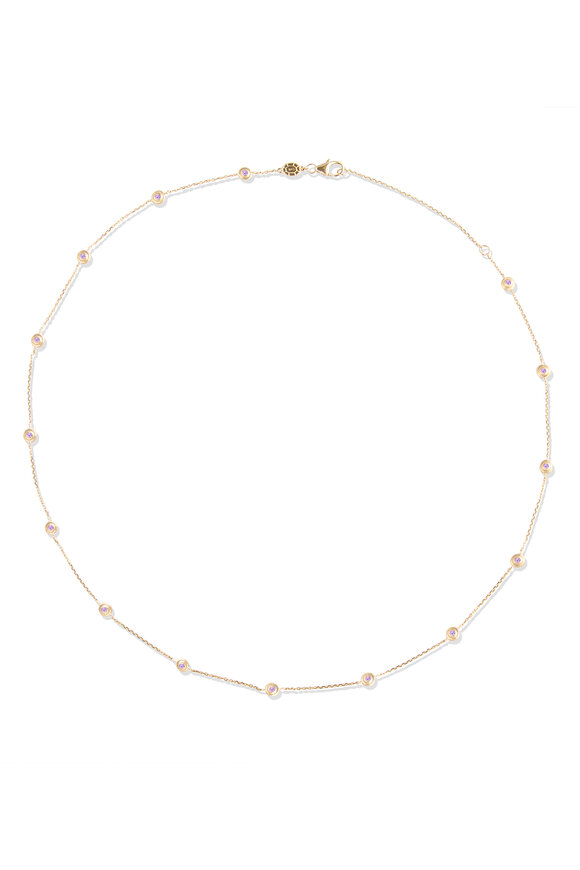 Campbell + Charlotte 14k Yellow Gold Evolve Station Necklace Amethyst