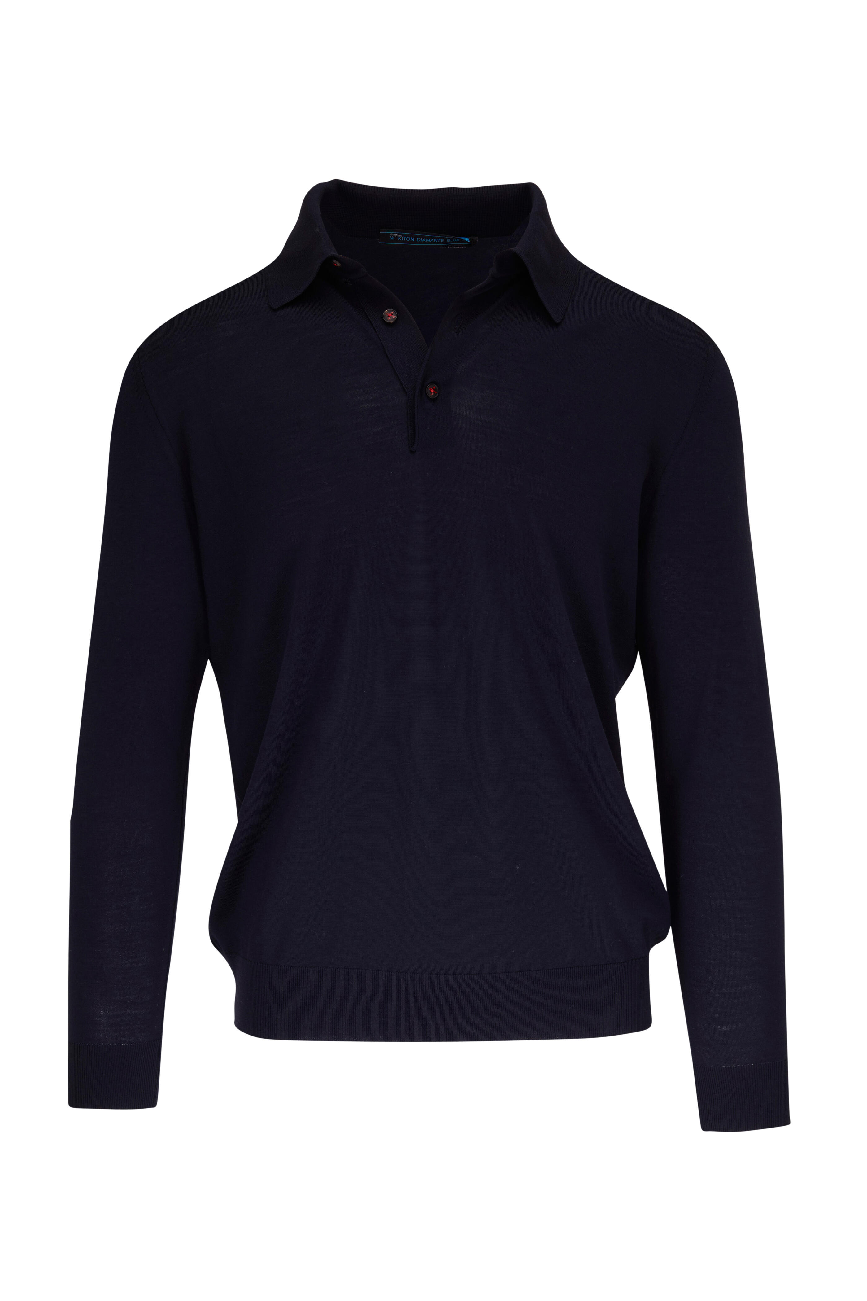 Kiton - Navy Long Sleeve Polo | Mitchell Stores