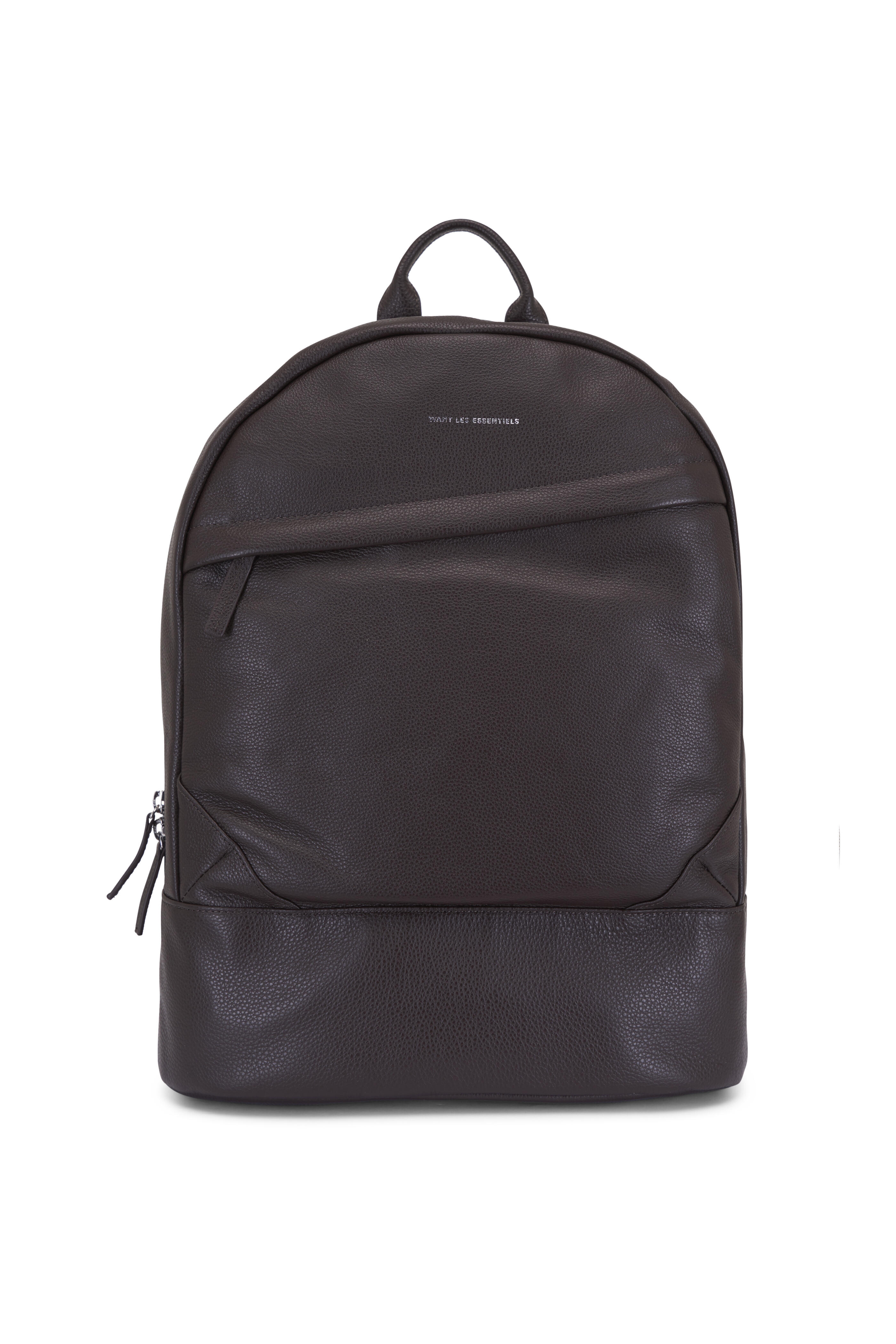 Want Les Essentiels - Kastrup Brown Pebbled Leather Backpack