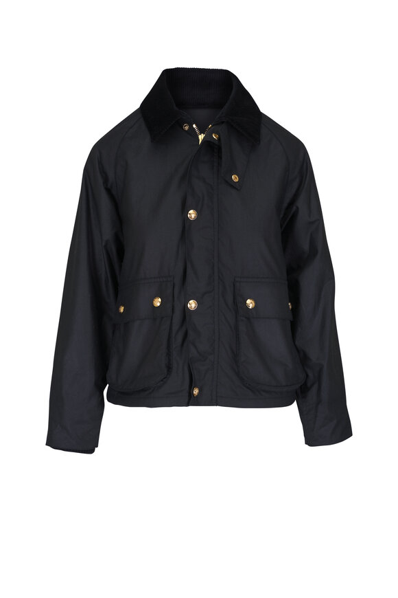 Nili Lotan Brinley Waxed Cotton Black Short Parka