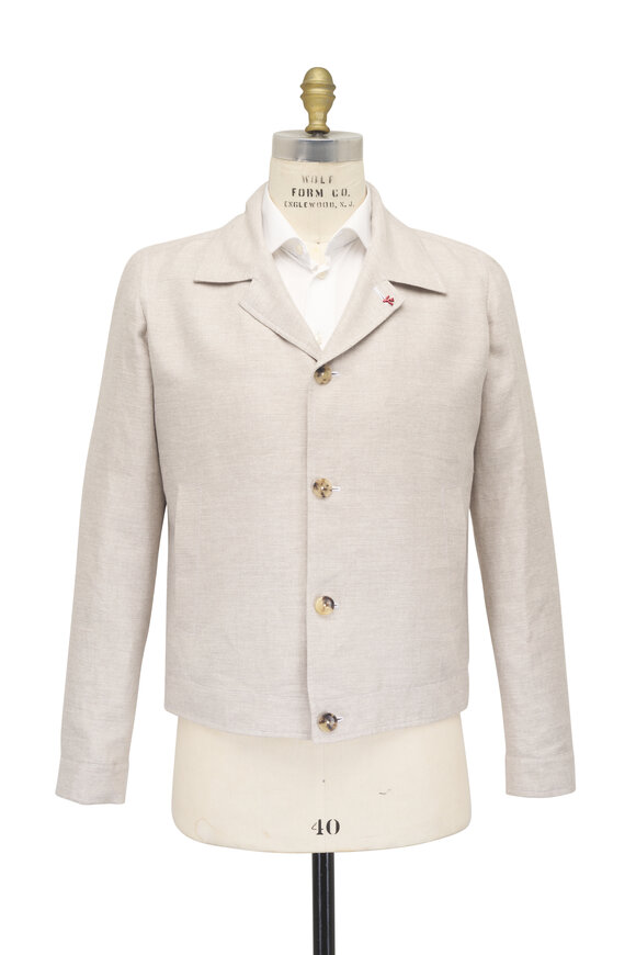 Isaia Sand Linen & Cashmere Portofino Jacket - view 3