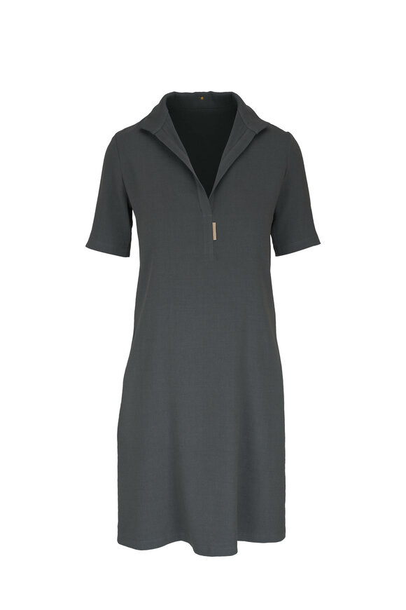 Peter Cohen Paola Gray Stretch Linen Dress