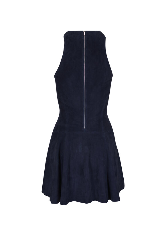 Jitrois Amelie Navy Suede Stretch Mini Dress - view 4