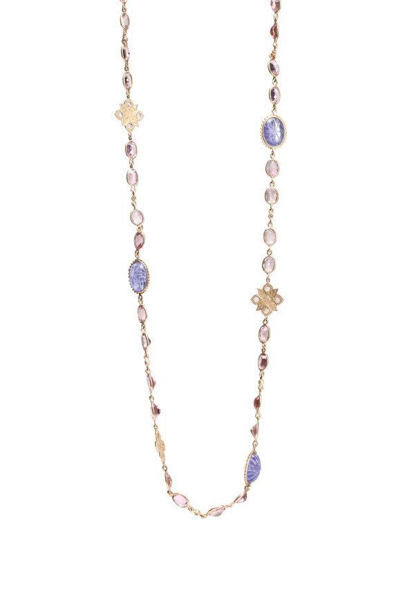 Coomi Tanzanite & Pink Tourmaline Trinetra Necklace