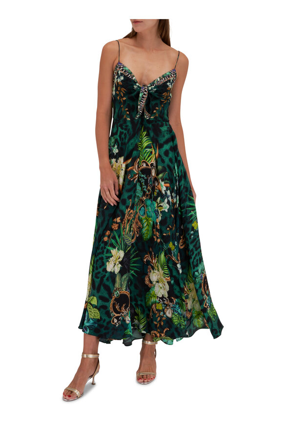 Camilla - Sing My Song Floral Embellished Tie Front Dress 