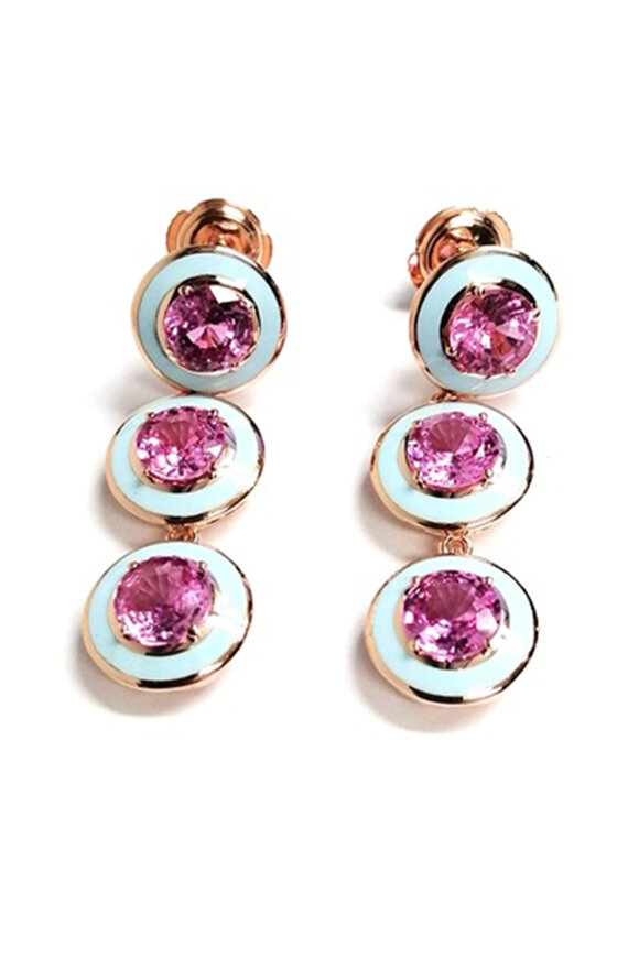 Selim Mouzannar - Mina Pink Sapphire Triple Drop Earrings