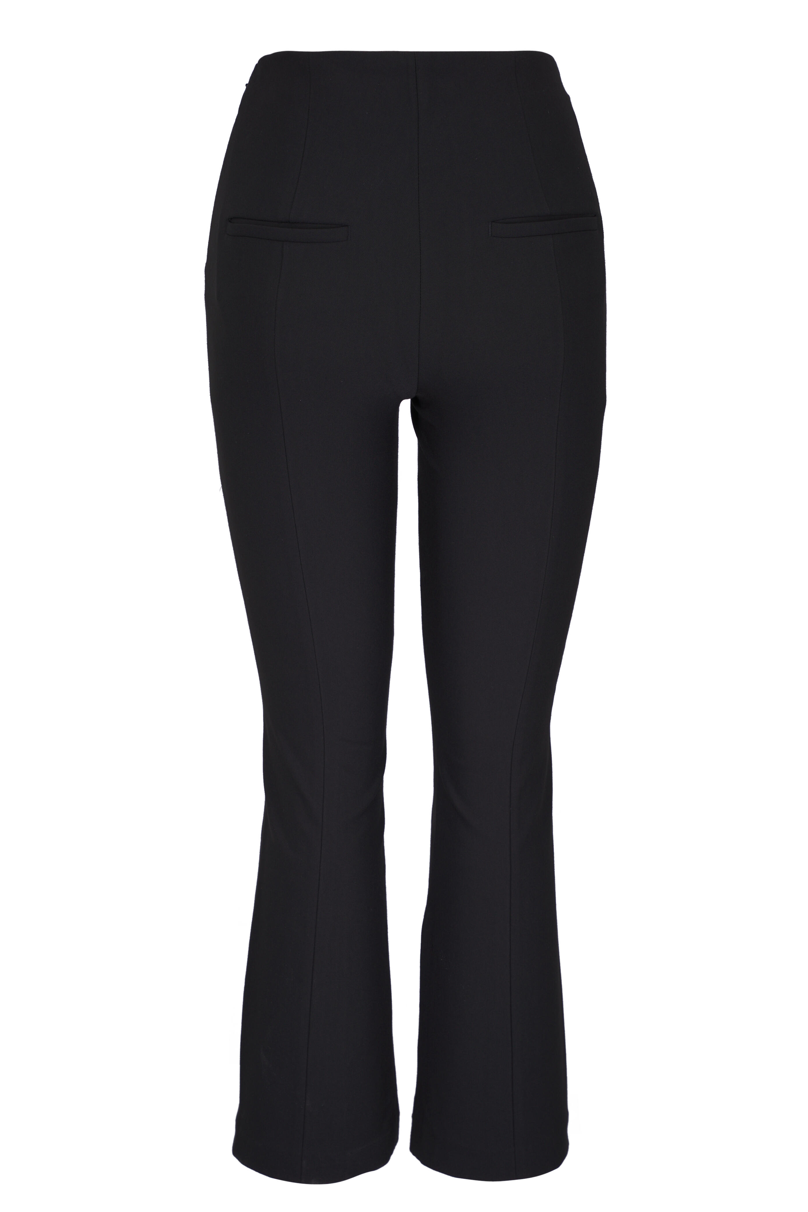 Vince - Black Mid-Rise Pintuck Crop Flare Pant | Mitchell Stores