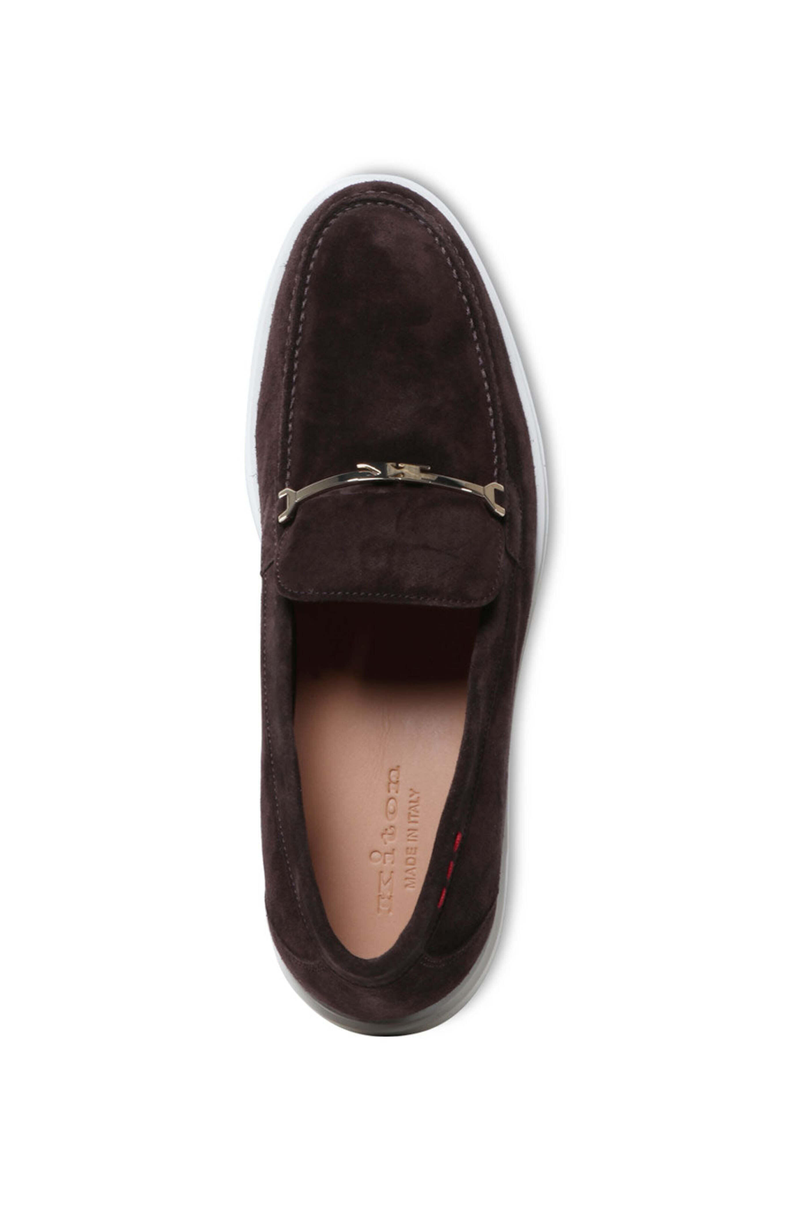 Kiton - Suede Logo Bit Loafer in Chocolate