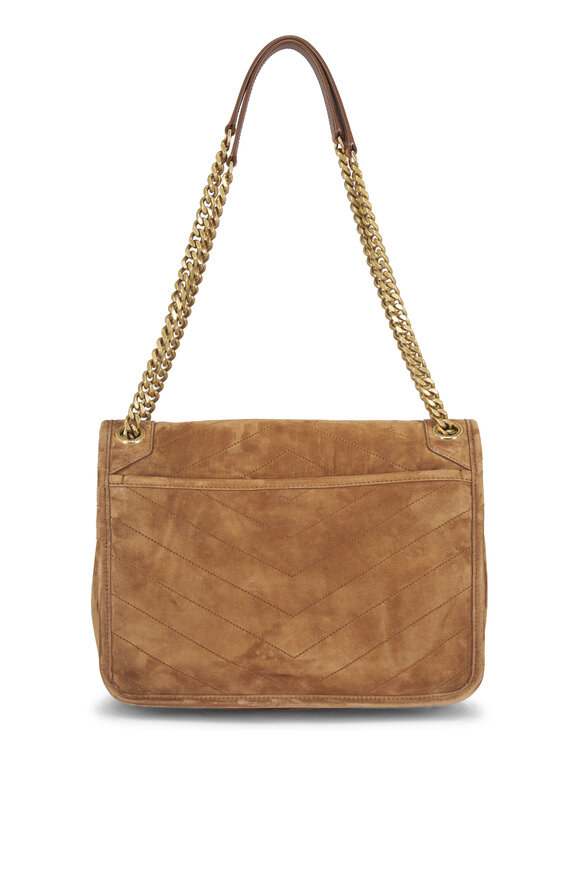 Saint Laurent Medium Niki Caramel Suede Chain Shoulder Bag - view 3
