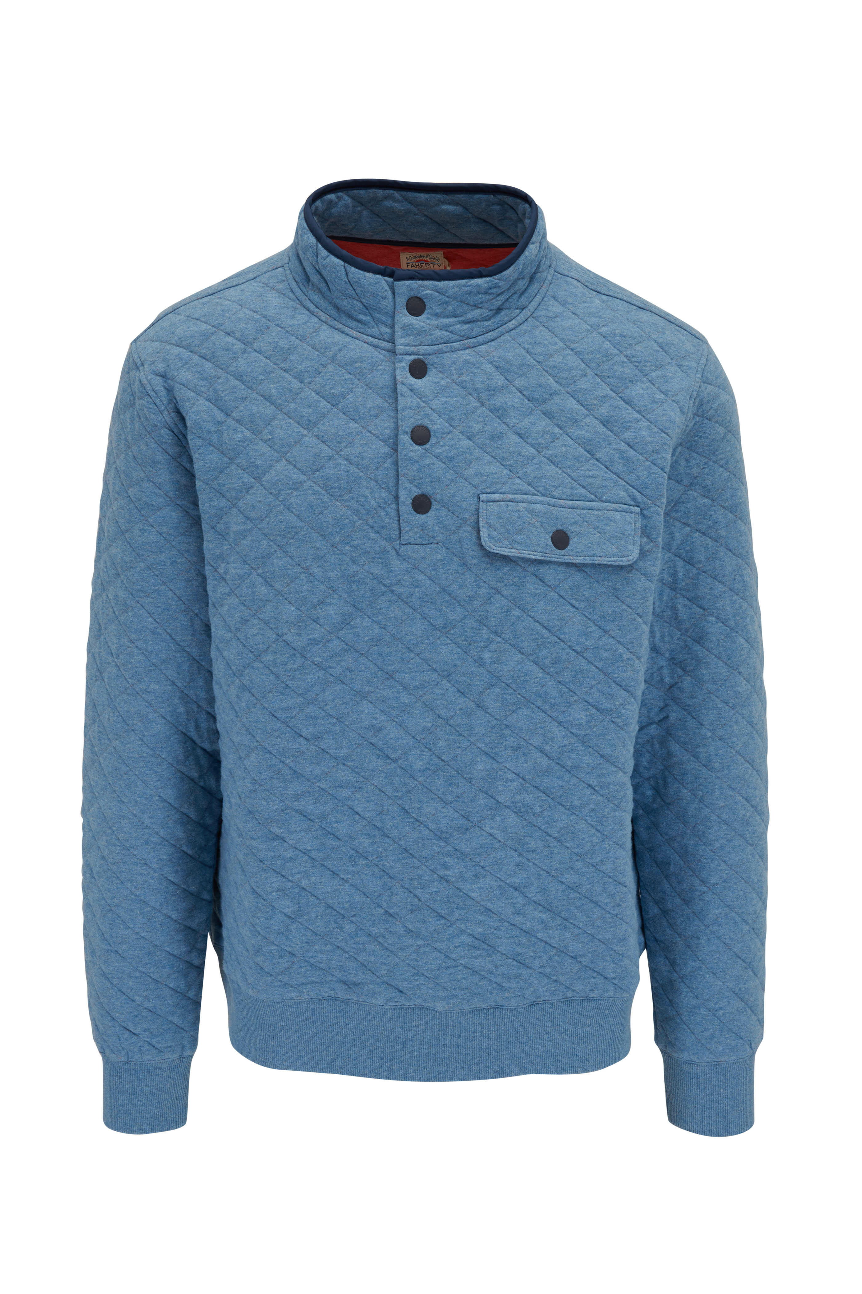 Faherty Brand Epic Sea Coast Mélange Quilted Fleece Pullover