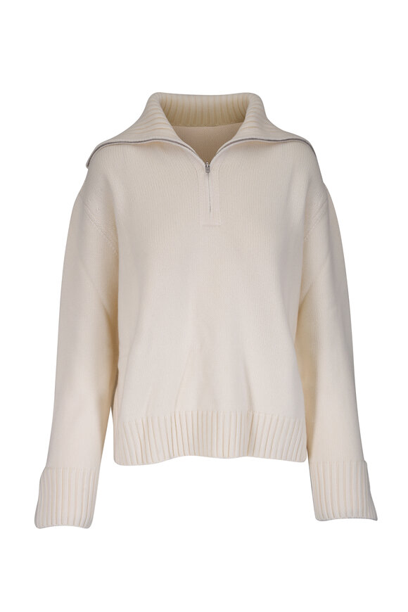 Loro Piana Parksville Baby Cashmere Quarter Zip Sweater