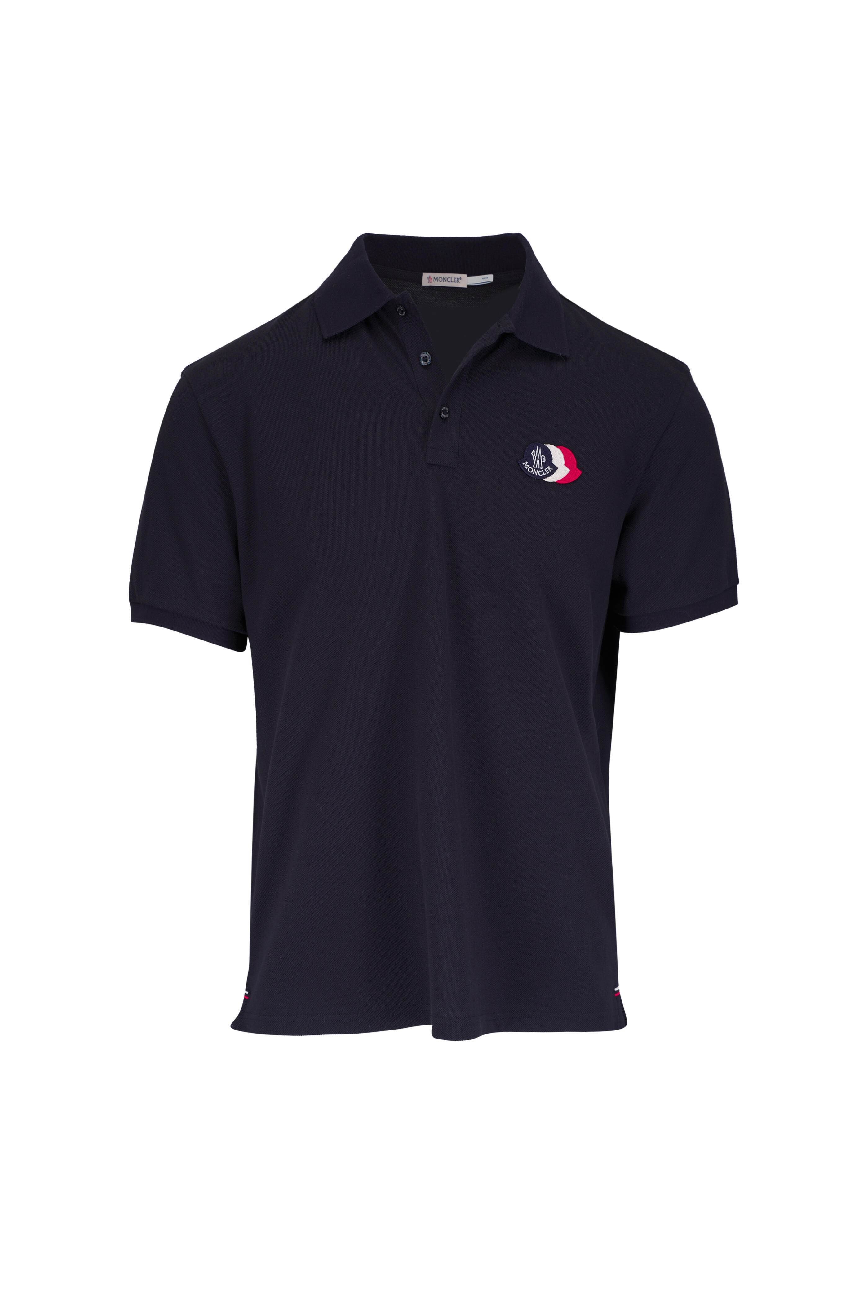 Moncler - Logo Patch Navy Blue Short Sleeve Polo