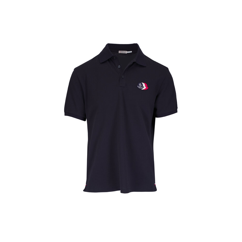 Moncler - Logo Patch Navy Blue Short Sleeve Polo