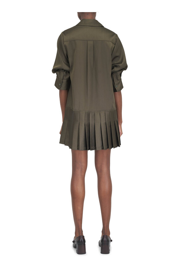 Simkhai Regina Dark Olive Mini Shirt Dress - view 3