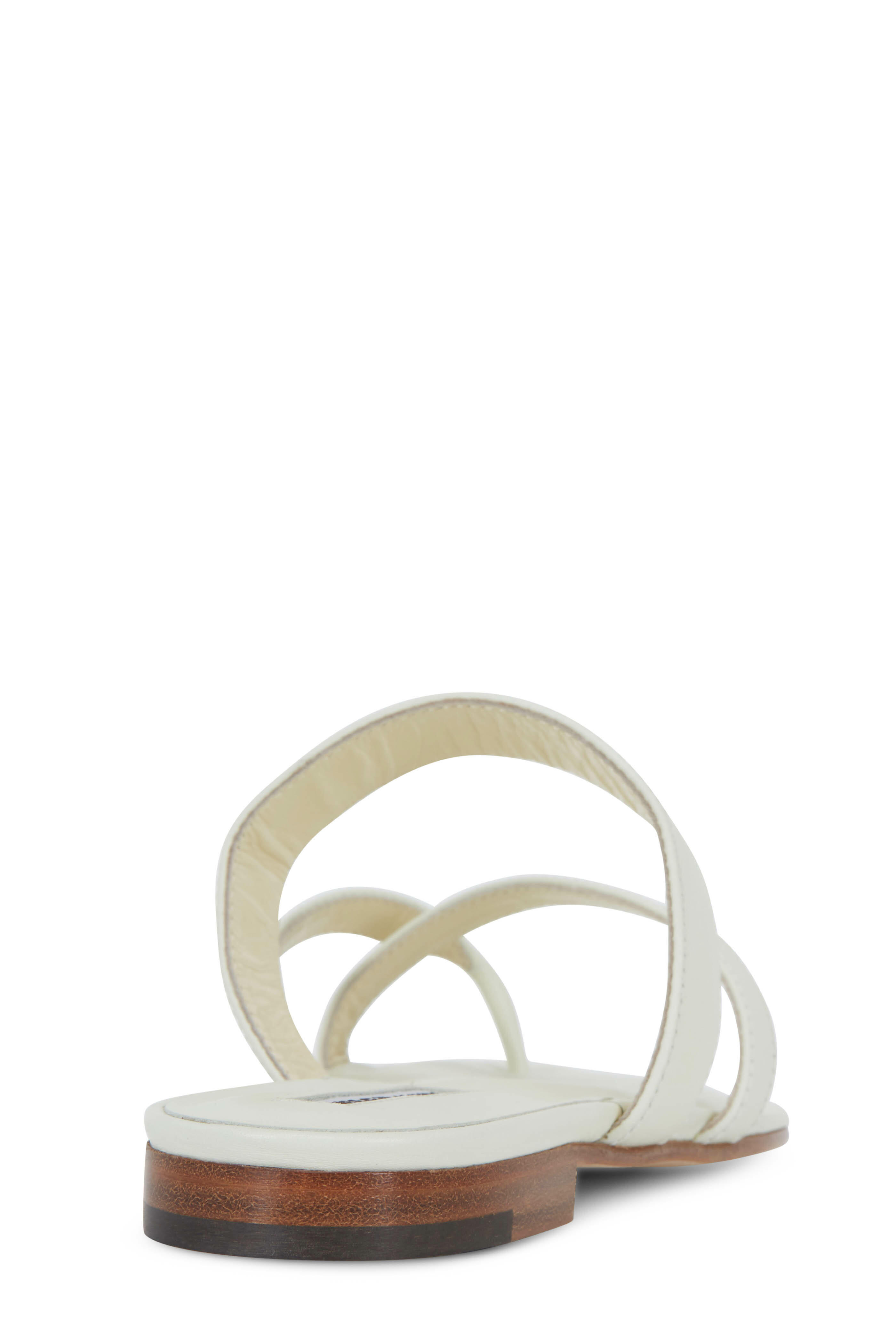 Manolo Blahnik - Susa White Leather Toe Ring Flat Sandal