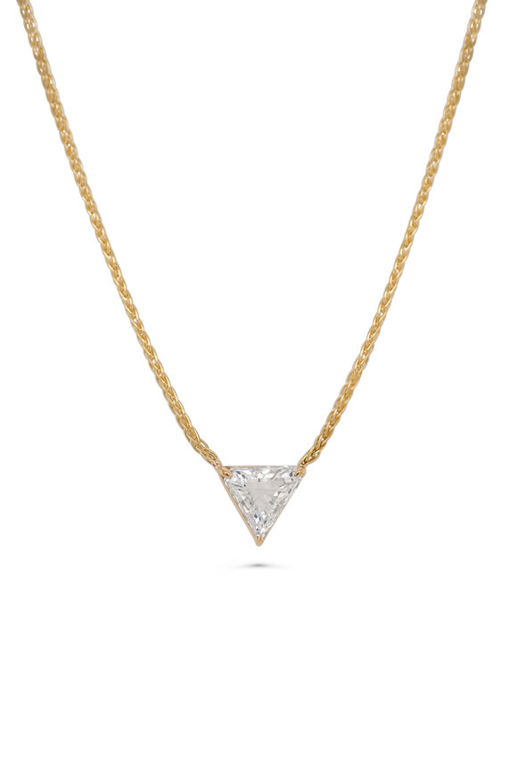 Kali Zoe 18k Yellow Gold Diamond Shield Necklace - view 1