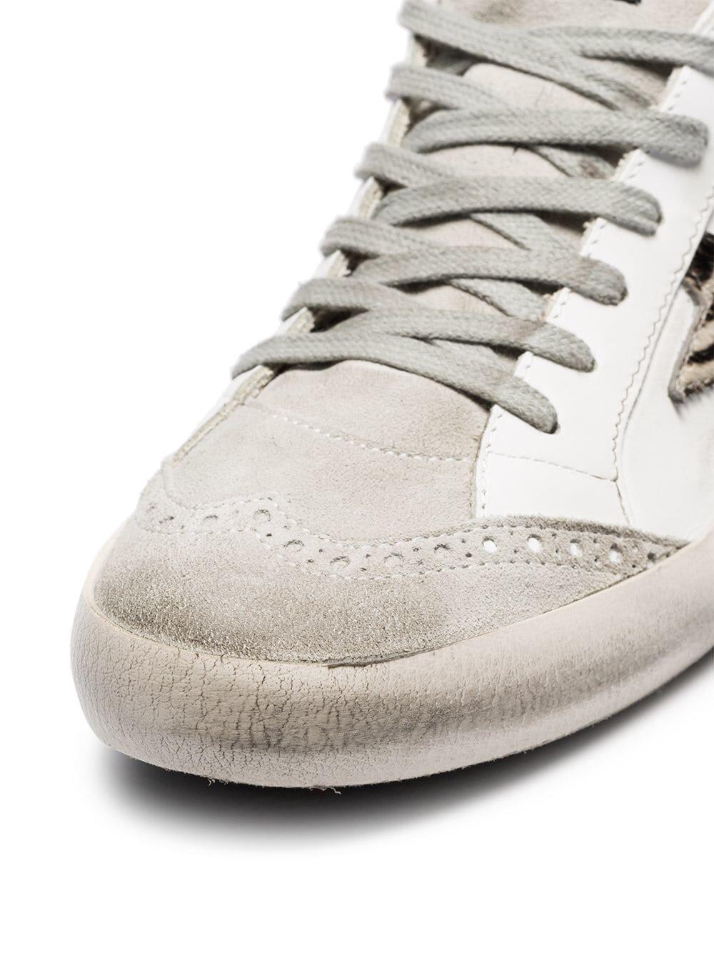Golden Goose - Midstar White & Silver Zebra Fur Star Sneaker