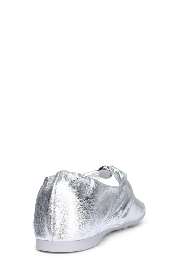 Loewe Pebble Soft Silver Leather Ballerina Flat - view 3