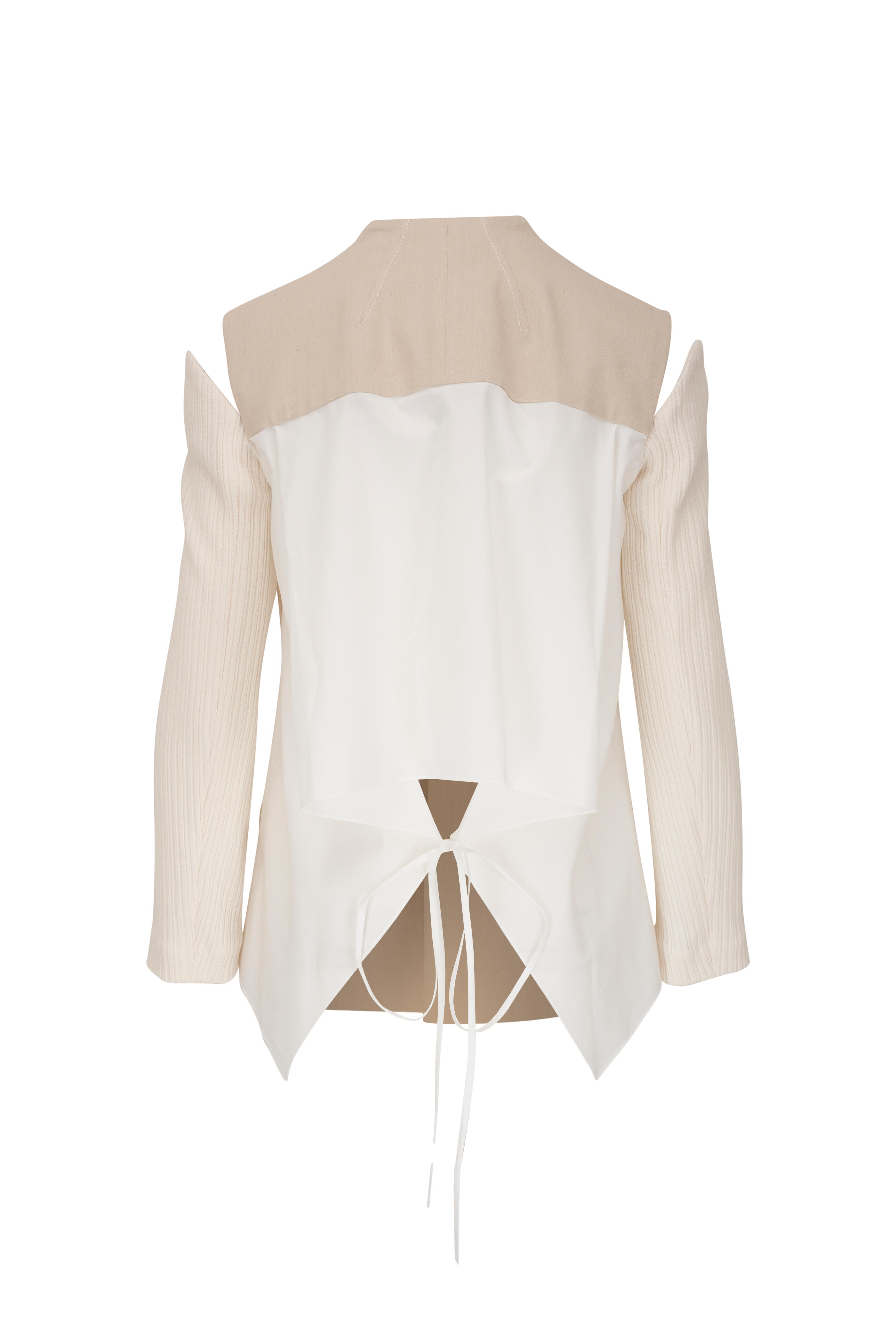 KZ_K Studio - Oud Bone, Cream & White Form Mixed Media Jacket