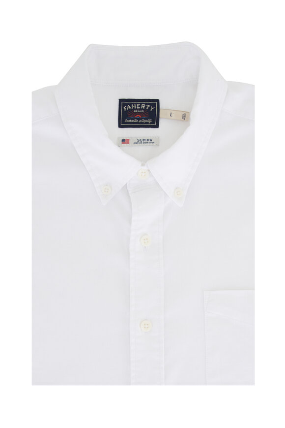 Faherty Brand Pure White Oxford Sport Shirt