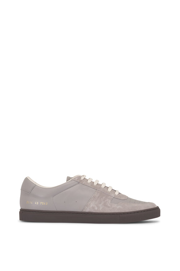 Common Projects BBall Slim Gray Leather & Suede Sneaker - view 3