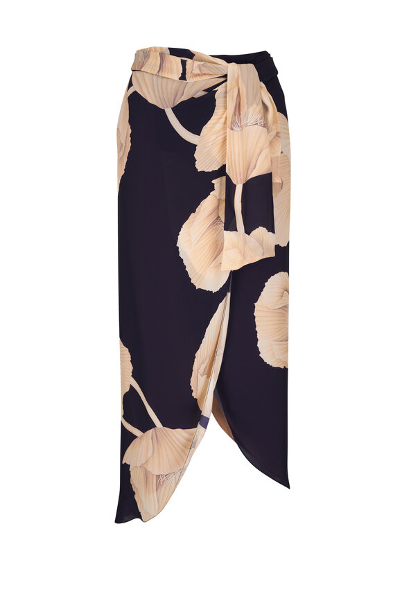 Johanna Ortiz Naturalism Floral Silk Wrap Skirt