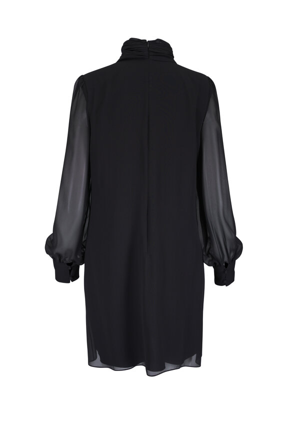 Valentino Black Light Georgette Silk Mini Dress - view 4