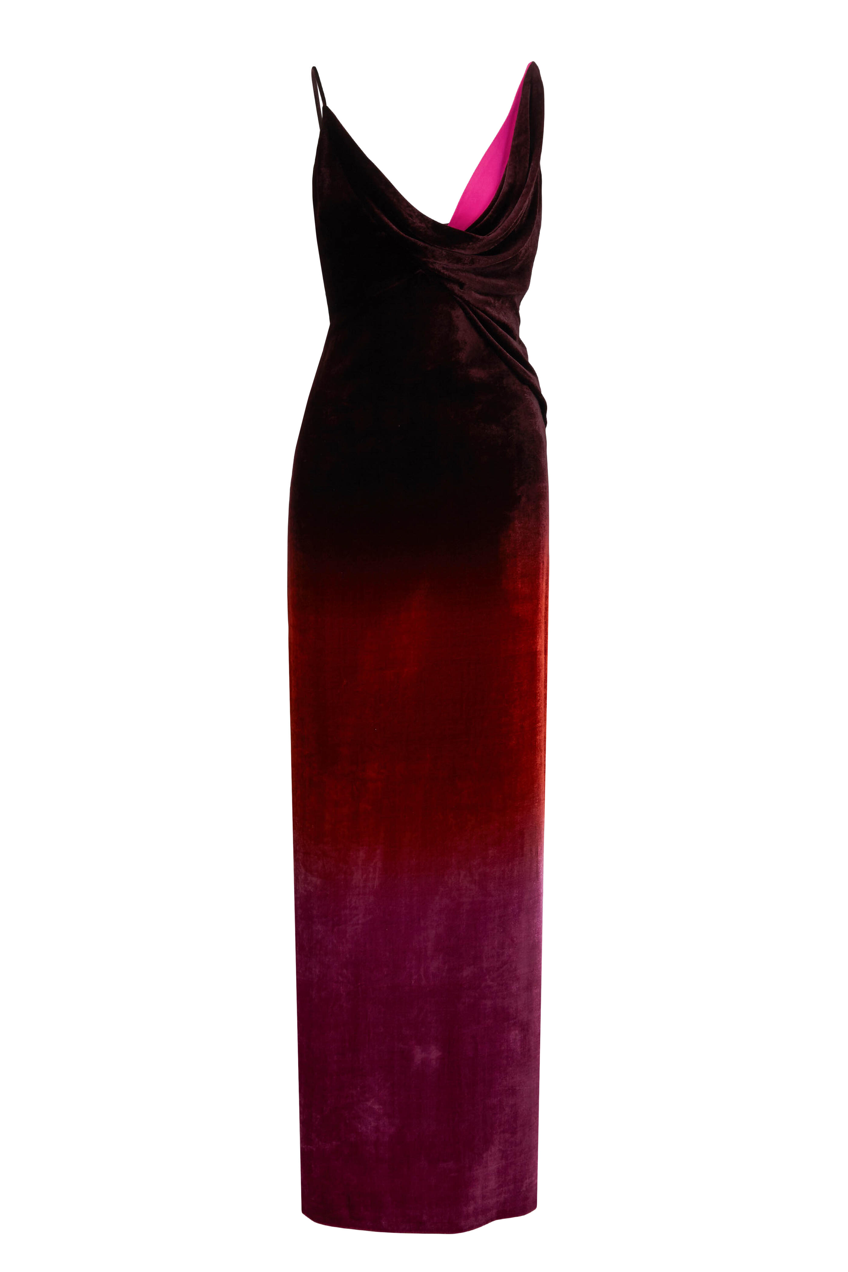Cushnie - Evangeline Ombré Velvet Draped Gown