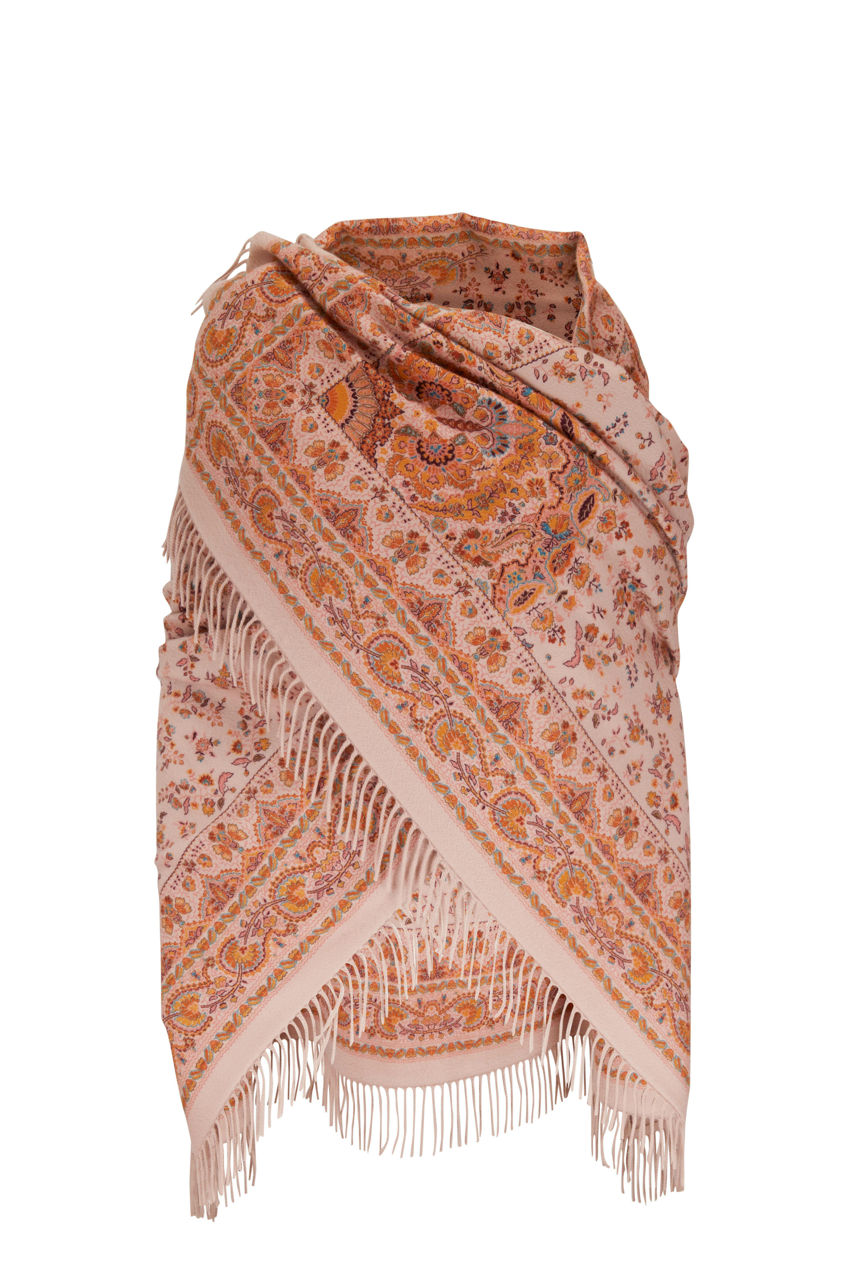 Loro Piana - Rose Scialle Moon Fringe Trim Scarf