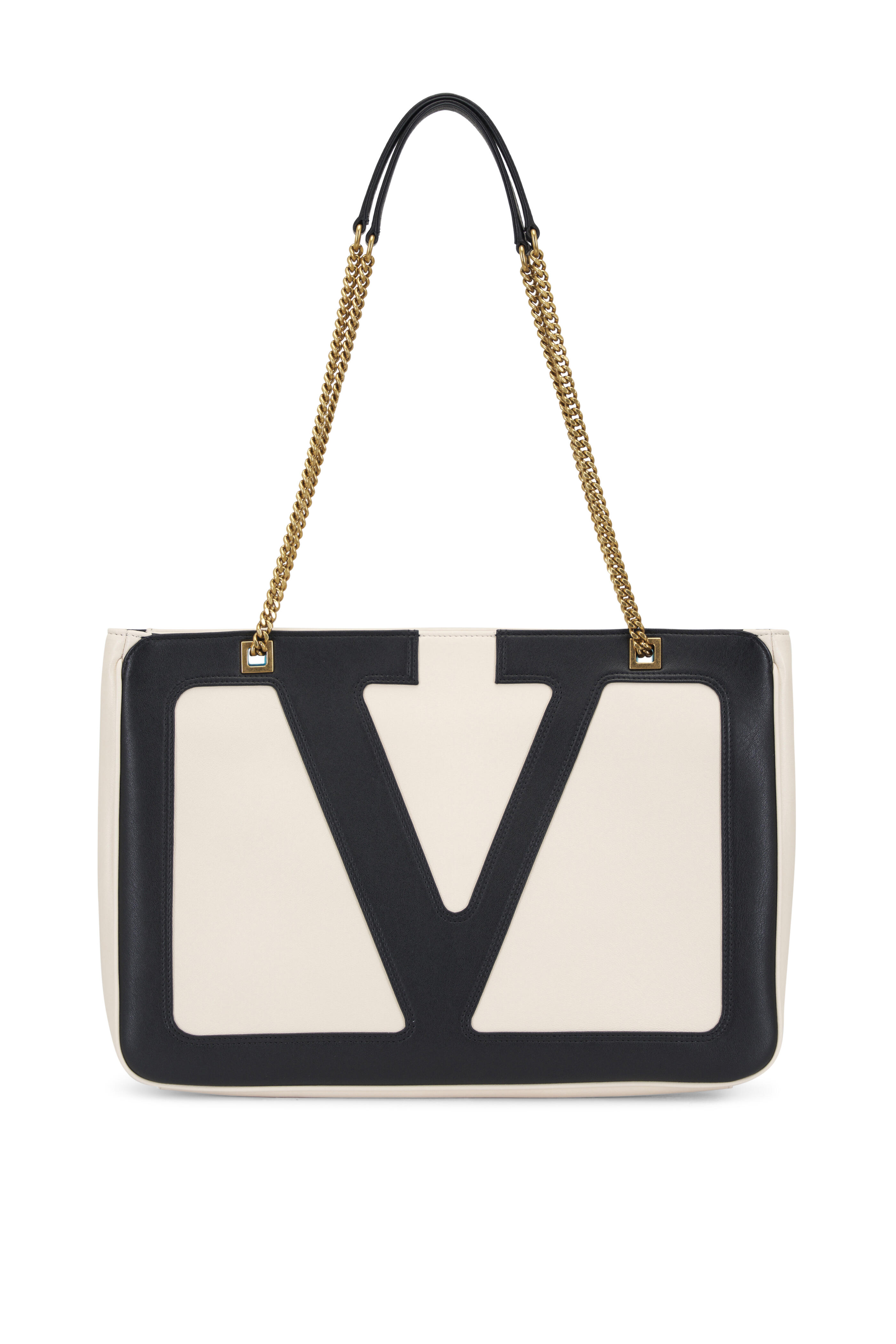 Valentino Garavani - Medium Viva Superstar Butter White & Black Tote