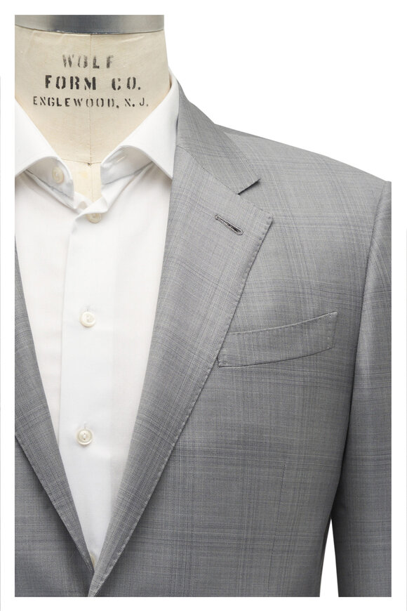 Zegna Light Gray Fancy Wool Suit