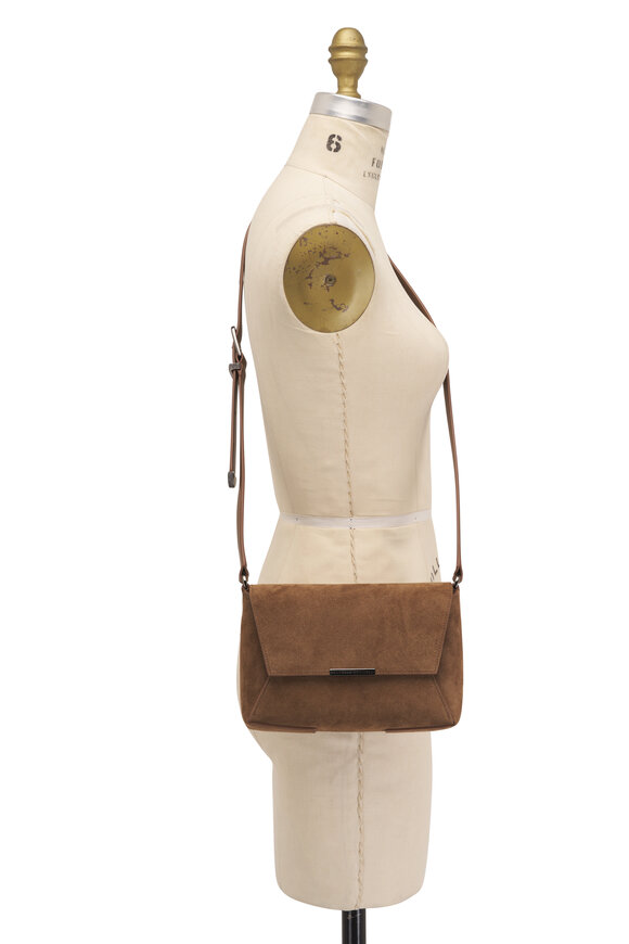 Brunello Cucinelli - Brown Envelope Suede Crossbody Bag 